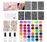Kit De Pintura Para El Cuerpo Completo - Conjunto De Maquillaje Artístico Profesional No Tóxico | Fácil De Aplicar Colores Lavables Intensos | Trucos De Trucos Niños Adult Carnival Events F