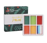 Kit de pintura para rostro y cuerpo activado con agua, 8 colores en 6 cuadros, pigmento de maquillaje no tóxico para fiestas navideñas y cosplay; incluye rojo, verde, naranja,