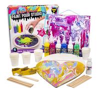 Kit de pintura para verter Original Stationery Color Craze Paint Pour Studio con materiales de arte como tableros de pintura para verter y l mina