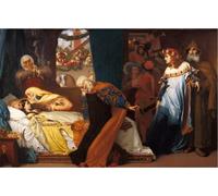 Kit de pintura por números para adultos, Frederic Leighton, la muerte fingida de Julieta, kit de pintura al óleo por números para regalos de decoración del hogar