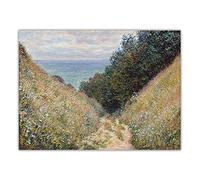 Kit de pintura por números para adultos, The Path at La Cavee Pourville, paisaje natural de Claude Monet, kit de pintura al óleo por números, para regalos de decoración del hogar
