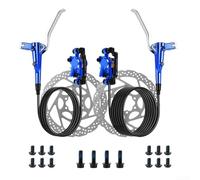 Kit de pinza de freno hidráulica con 2 pistones con manguera delantera de 800 mm y trasera de 1400 mm para ciclismo (azul)