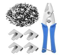 Kit De Pinzas De Clip Jaula - Herramienta De Engarzado De Metal De 17 Cm, Juego De 300 Sujetadores | Abrazadera De Fijación De Malla De Metal Duradera Para Pájaro, Conejo, Aves De Coral, Hamster