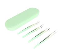 Kit de Pinzas para Pestañas, Ergonómicas, Multifuncionales, Ligeras, 4 Pinzas Aplicadoras de Pestañas sin Problemas para Dormitorio para Fiesta (GREEN)