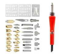 Kit De Pirograbado Madera 37 Piezas Y 30 W, Bolígrafo Grabado, Soldador Eléctrico, Soldadura Eléctrica Temperatura Ajustable Calentamiento RáPido Con Control Preciso