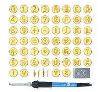 Kit De Pirograbado Para Letras En Madera | Estuche De Pirógrafo Con Grabado Y Repujado | Lápiz De Temperatura Ajustable Con Plantilla De Letras Y Números Para Manualidades De Grabado