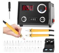 Kit de pirograbador madera doble bolígrafo, grabador digital con 30 puntas, 0°-700°C ajustable, calefacción para soldar y grabar madera