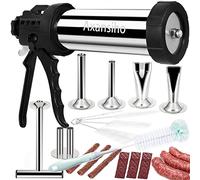 Kit de pistola de cecina de acero inoxidable de gran capacidad de 2.2 libras, máquina profesional de cecina, cañón de disparo de carne de res, relleno de salchichas, pistola de carne con 5 boquillas