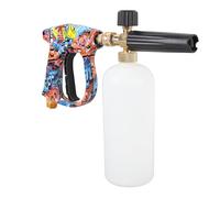 Kit de pistola de espuma de 1 l con núcleo de latón, protector de lavado de coche, 5 boquillas de pulverización angular, conexión rápida, paño de espuma ajustable, pistola de espuma para limpieza de