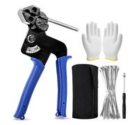 Kit de pistola de fijación metálica, pistola de sujeción, herramienta de fijación de cable con 100 collares de liberación inox, kit de abrazadera de sujeción inoxidable, pistola de fijación para