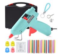 Kit de pistola de pegamento caliente, mini pistola de pegamento con funda de transporte, 30 barras de pegamento coloridas, boquilla de precisión, pistola de pegamento termofusible de precalentamiento