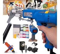 Kit de Pistola tufting con recortadora de alfombras, pantalla LCD mejorada de velocidad, herramienta artística profesional para mechones de alfombras, velocidad ajustable, pelo cortado/pila en bucle