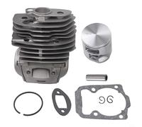 Kit de pistón cilíndrico 46 mm para motosierra 555 556 560 para 560XP 562 562XP Ajuste perfecto para modelos como 575355805 575355802 575355806 Juego completo para un rendimiento duradero metal plata