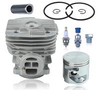 Kit de pistón cilíndrico de 56 mm para sierras de hormigón Husqvarna K960 K970, compatible con 544935603 con perno, válvula de descompresión, anillo de seguridad, tapón cilíndrico y bujía