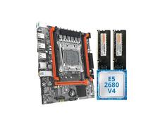 Kit de Placa Base for Juegos X99 con XeoEE5 2680 V4 y DDR4 8Gx2 de 2133 MHz, Doble Canal ECC RA-M M.2 NVME for PC de Escritorio(Motherboard+CPU)