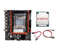 Kit de placa base X99H con CPU E5 2673 V3, cable de conmutación y cable SATA, RAM DDR3X4 LGA2011-V3, M.2 NVME, PCI-E 3.0, X16, SATA3.0