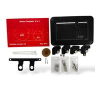 Kit de placa de baldosa con soporte - Compatible Geberit Sigma Eco - Plantilla de imán + discos y varillas diamantadas - Herramientas para azulejos 2.0