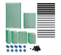 Kit de placa de circuito PCB de 147 piezas con 6 tamaños, incluyendo 9 x 15 cm, 7 x 9 cm, 5 x 7 cm, 4 x 6 cm, 3 x 7 cm y 2 x 8 cm para prototipos electrónicos