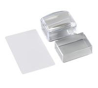 Kit de placa de impresión de uñas | Sello rectangular con rascador, Stamping Tool transparente cuadrado | para casa, viaje, fiesta, práctica, foto, día, cita, cumpleaños, artistas principiantes