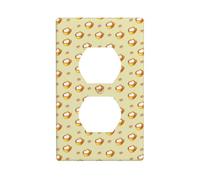 Kit de placa de pared de doble cara con diseño de gato de dibujos animados, cubierta de toma de corriente, tamaño estándar: 4.50 x 2.76 pulgadas