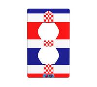 Kit de placa de pared de doble cara con la bandera de la República de Croacia, cubierta de toma de corriente, tamaño estándar: 4.50 x 2.76 pulgadas