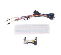 Kit de Placa de Pruebas eléctrica 830 Puntos de conexión para Principiantes con Fuente de alimentación Cables de Puente 12 V Blanco