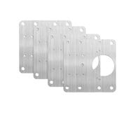 Kit de placa reparación bisagra gabinete acero inoxidable, soportes fijación plana for puerta cajón, herramientas montaje for el hogar, 1/2/4/10/20 piezas(Jiaolian XFB 4pcs)
