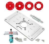 Kit de placas de inserción para router, máquina de corte de madera, mesa de aluminio, placa de fresado, bancos de mesa, placa de fresado, herramientas de madera, fresadora con anillos
