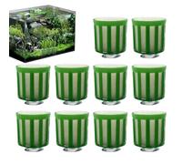 Kit de plantas acuáticas: las plantas de agua corrigen la maceta, la taza de plantación | Soporte de 10 piezas Conjunto de soporte de peces de peces Soporte de raíz submarina, organizador de jardín de