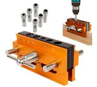 Kit de plantilla de centrado para tacos - guía de taladro central para carpintería, fácil de instalar, limpieza, uso, herramienta eléctrica de perforación, bloque portátil, agujeros rectos