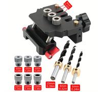 Kit de plantilla de espigado autocentrante , guía de taladro localizadora para agujeros rectos, ensamblador tipo , herramienta multifuncional ajustable para juntas de carpintería
