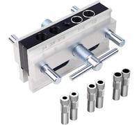 Kit de Plantilla de Pasador Autocentrante, Bloque Taladro Portátil Para Orificios Pasador Madera con 6 Fundas Taladro, Plantilla Guía Taladro Para Pasador Central Carpintería Para Or Color B Imperial