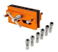 Kit de Plantilla para Clavijas Kit de plantilla for tacos autocentrantes | Perforadora central Vertical, guía de broca for agujeros, herramientas de carpintería(Orange Inch)