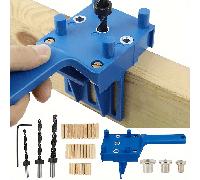 Kit de plantilla para de madera de 41 piezas 6/8/10 mm, guía de perforación de madera de , guía de taladro, manguito de metal, herramientas de espigado para taladrar madera (41 piezas)