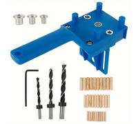 Kit de Plantilla para Taladrar Madera 41pcs, Guía Manual para de 6/8/10mm, Herramienta de Sierra para Agujeros con Metálica (41pcs)