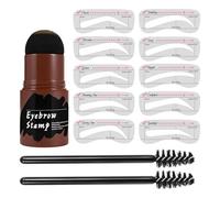 Kit de plantillas de cejas - juego de sellos de cejas, tarjetas de plantilla impermeables | 10 piezas moldeadores de cejas con polvo y pinceles | Maquillaje para mujer, niña, cuidado de rayitas