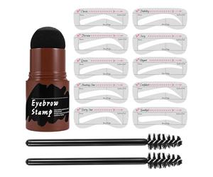 Kit de plantillas de cejas - juego de sellos de cejas, tarjetas de plantilla impermeables | 10 piezas moldeadores de cejas con polvo y pinceles | Maquillaje para mujer, niña, cuidado de rayitas