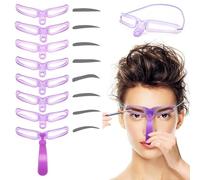 Kit de plantillas de cejas reutilizables con mango de agarre, 8 piezas, herramienta de maquillaje para principiantes para cejas definidas rápidamente, uso doméstico