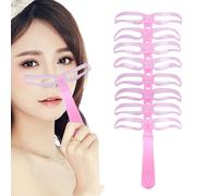 Kit de plantillas de cejas - Set de formas reutilizables para cejas, 8 modelos - Plantillas lavables portátiles para mujer, viaje diario, noche