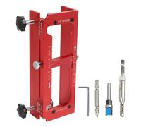 Kit de plantillas de enrutador para bisagras de puerta con aluminio mejorado para estructura de aleación para un posicionamiento preciso de mortaja de bisagra en varios tipos de puertas (rojo)