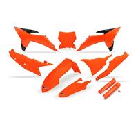 Kit de plastica ufo completo con protectores de horquilla-naranja fluor para