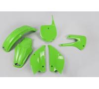 Kit de molduras UFO PLAST 6 piezas plástico verde OEM para Kawasaki KX 85ccm 00