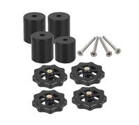 Kit de plataforma de nivelación de columna de cama caliente con espaciador sólido de silicona de alta temperatura for impresora 3D Ender 3 CR-10(Black kit,3 Long 1 Short 4pcs)