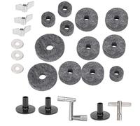 Kit de Platillos con Almohadilla de Fieltro para Tambor, 23 Uds., con Arandela de Tuercas de Ala Base, Mejora la Calidad del Sonido y el Rendimiento para la Mayoría de los Kits