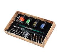Kit de Pluma de Inmersión de Estilo Antiguo Escritura Suave Fácil de Usar para Escribir Dibujo 10 Puntas 5 Tintas 24x13,5x4,3 Cm (SP249035 verde oscuro (varilla verde oscuro)