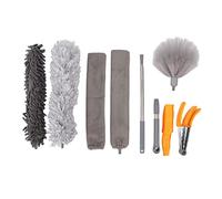Kit de Plumero de 9 Piezas, Plumero de Microfibra, Plumero Reutilizable para Persianas de Ventilador de Techo Alto, Muebles, Armarios, Sofás, Kit de Herramientas de Lavado de Casa