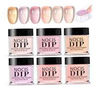 Kit de polvo de chaputería, kit de uñas de polvo de inmersión de gelatina de 6 colores, set de manicura francesa de bricolaje de bricolaje de larga duración para el comienzo del hogar del salón para