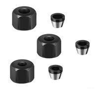 Kit de portabrocas de broca de enrutador, 6 piezas, diseñado para máquinas de grabado y enrutadores de madera, ajuste de eje de 6 mm, 6,35 mm, 8 mm