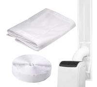 Kit de porte coulissante, kit de ventilación AC - Réglable à double tuyau scellé - Kits d'isolatioffort: ouvrez la porte coulissante de la largeur souhaitée, fixez le tissu d'étn d'étanchéité