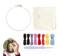 Kit de posavasos con aguja perforadora,Kit de costura perforadora | Kit de posavasos de hilo animal | Kits de manualidades decorativas con trabajos de arte de dibujos animados, juego de bordado con ag